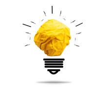  Paper Light Bulb On White Background For Creative Idea New Innovation