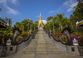 Udon Thani ,Thailand - December 21, 2013 : The wat Pa Phu Kon near the city of Udon Thani in the Isan in Northeast Thailand