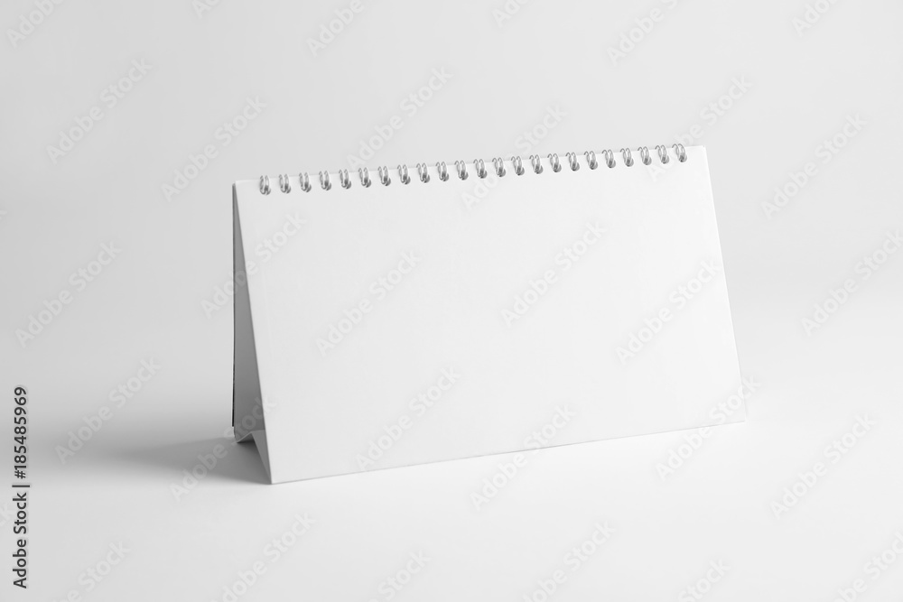 Blank desk calendar on white background. Mockup for design