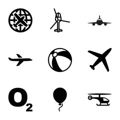 Sticker - Air icons. set of 9 editable filled and outline air icons