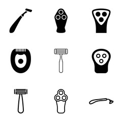 Wall Mural - Shaver icons. set of 9 editable filled and outline shaver icons
