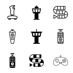 Poster - Controller icons. set of 9 editable filled and outline controller icons