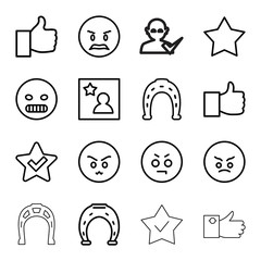 Poster - Good icons. set of 16 editable outline good icons