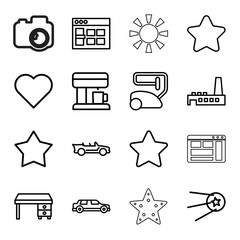Poster - Contemporary icons. set of 16 editable outline contemporary icons