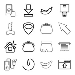 Poster - App icons. set of 16 editable outline app icons