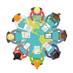 Wall Mural - Arbeitstagung Business Meeting Flat Design Icon
