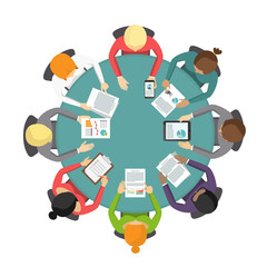 Wall Mural - Arbeitstagung Business Meeting Flat Design Icon