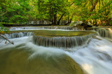 Fototapeta Pomosty - Huai-mae-kha-min waterfall, Beautiful waterwall in nationalpark of Kanchanaburi province, ThaiLand.