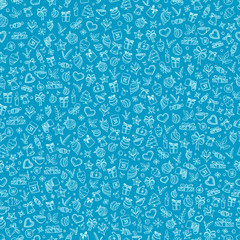 Poster - Winter holiday seamleaa pattern. Merry christmas and happy new year pattern