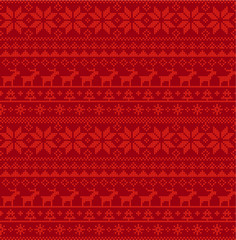 Poster - Christmas Seamless Pattern. Nordic style vector ornament