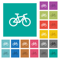 Poster - Bicycle square flat multi colored icons