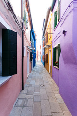 Wall Mural - Traditional Burano colored houses, Venice