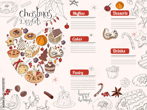 Restaurant And Cafe Menu For Winter Season Christmas Traditional Desserts Pastry And Sweets Stock Vector Adobe Stock Restaurant And Cafe Menu For Winter Season Christmas Traditional Desserts Pastry And Sweets Stock Vector Adobe Stock
