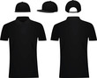 Black polo t shirt and baseball cap. vector illustration