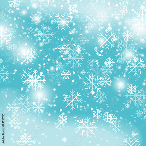 Blue Snowflake Backgroundchristmas Snowfall Vector