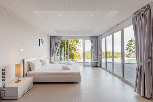 Modern Bed Room Interior In Luxury Villa White Colours Big