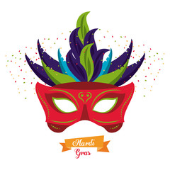 Sticker - Mardi gras mask icon vector illustration graphic design