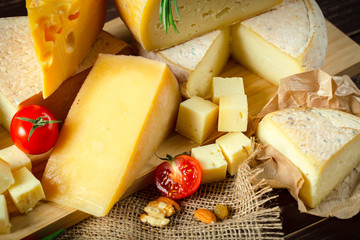 cheese on wooden table