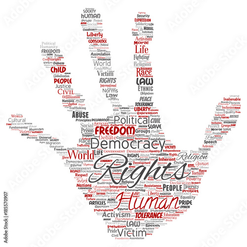 Vector conceptual human rights political freedom, democracy hand print ...
