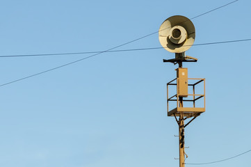 Vintage World War II siren alarm in California.