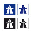 Highway traffic road signs set