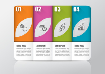 Poster - Infographic design vector and marketing icons can be used for workflow layout, diagram, annual report, web design. Business concept with 4 options, steps or processes.