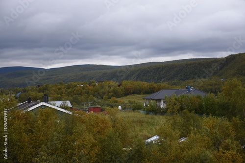 Norwegen Finnmark Lappland Tundra Weide Dorf Siedlung