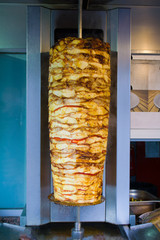 Wall Mural - turkish doner kebab in a restaurant in istanbul, chicken doner kebab