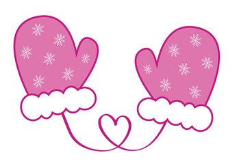 Wall Mural - Pink Snowflake Mittens