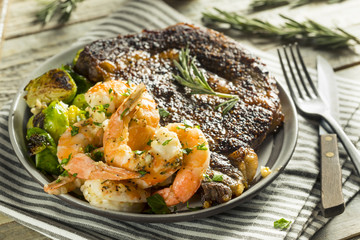 Wall Mural - Gourmet Homemade Steak and Shrimp