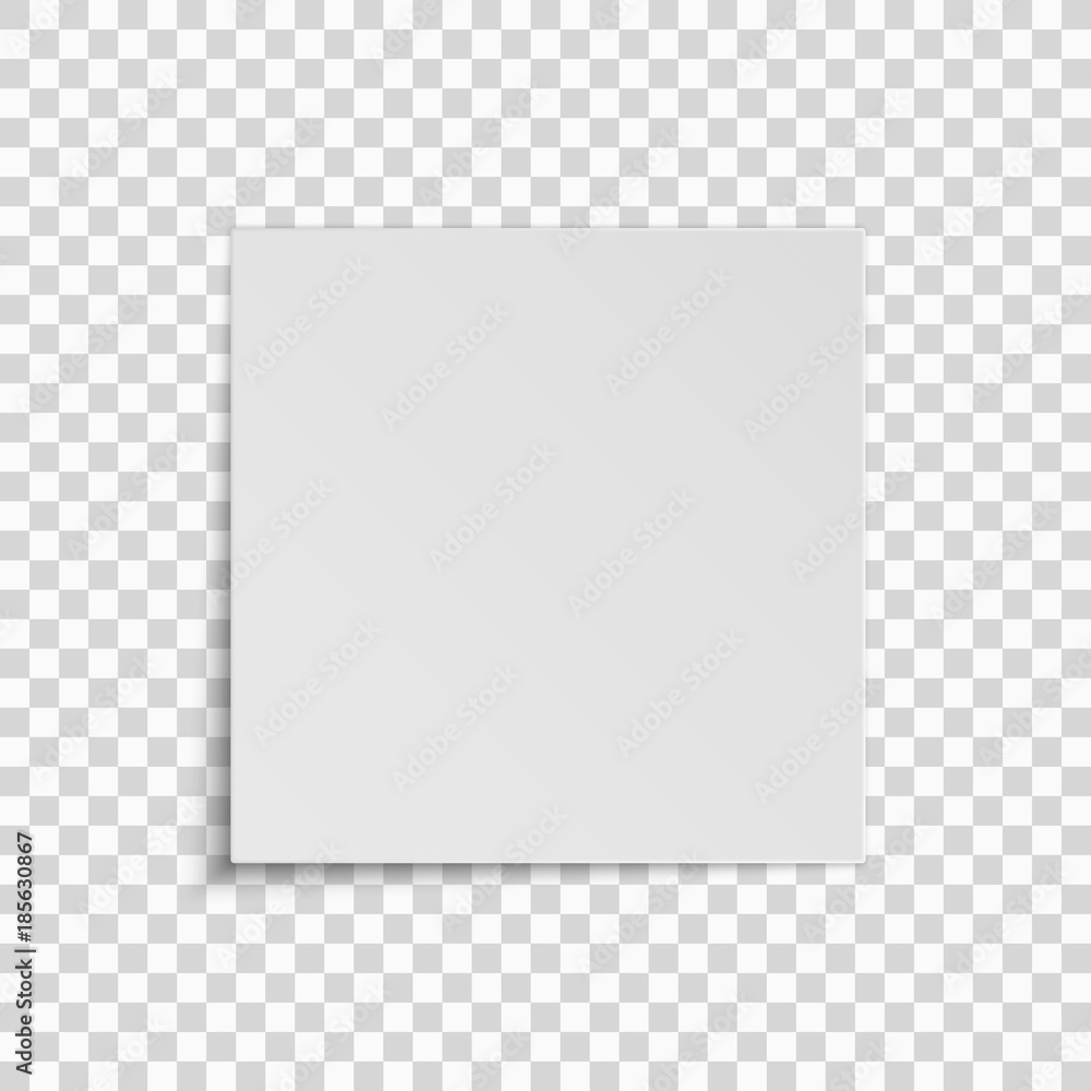 Realistic Square White Sheet Of Paper Isolated On A Transparent Background Template For Your Project Vector Wall Mural Sersupervector