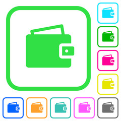 Wall Mural - Single wallet vivid colored flat icons icons