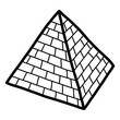 pyramid / cartoon vector and illustration, black and white, hand drawn, sketch style, isolated on white background.