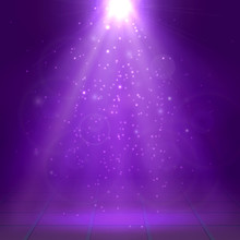 Purple Spotlights, Ray, Fog, Smoke, Disco, Light Effects, Vector Illustration