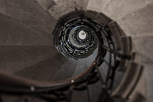 Vintage Upward Stone Spiral Stairway