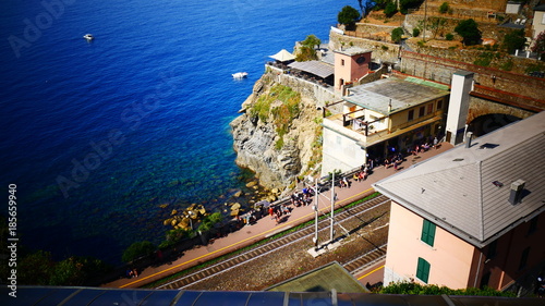 Plakat stacja kolejowa Cinque Terre