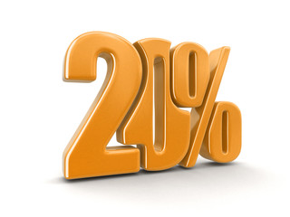 Poster - Sign 20%. Image with clipping path