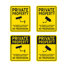 Private Property No Trespassing Surveillance Camera Sign Set
