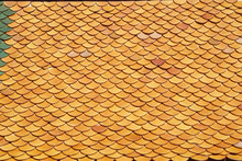 Tile Roof Detail Of A Red Clay Tile Roof.