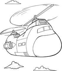 Sticker - Big Helicopter Vector Illustration Art