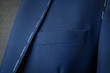 Elegant semi-ready suit on mannequin, closeup