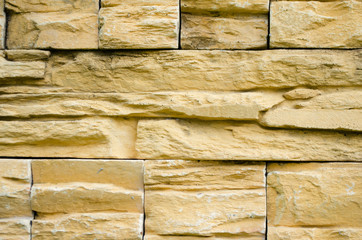 Poster - Background of yellow brick stone wall