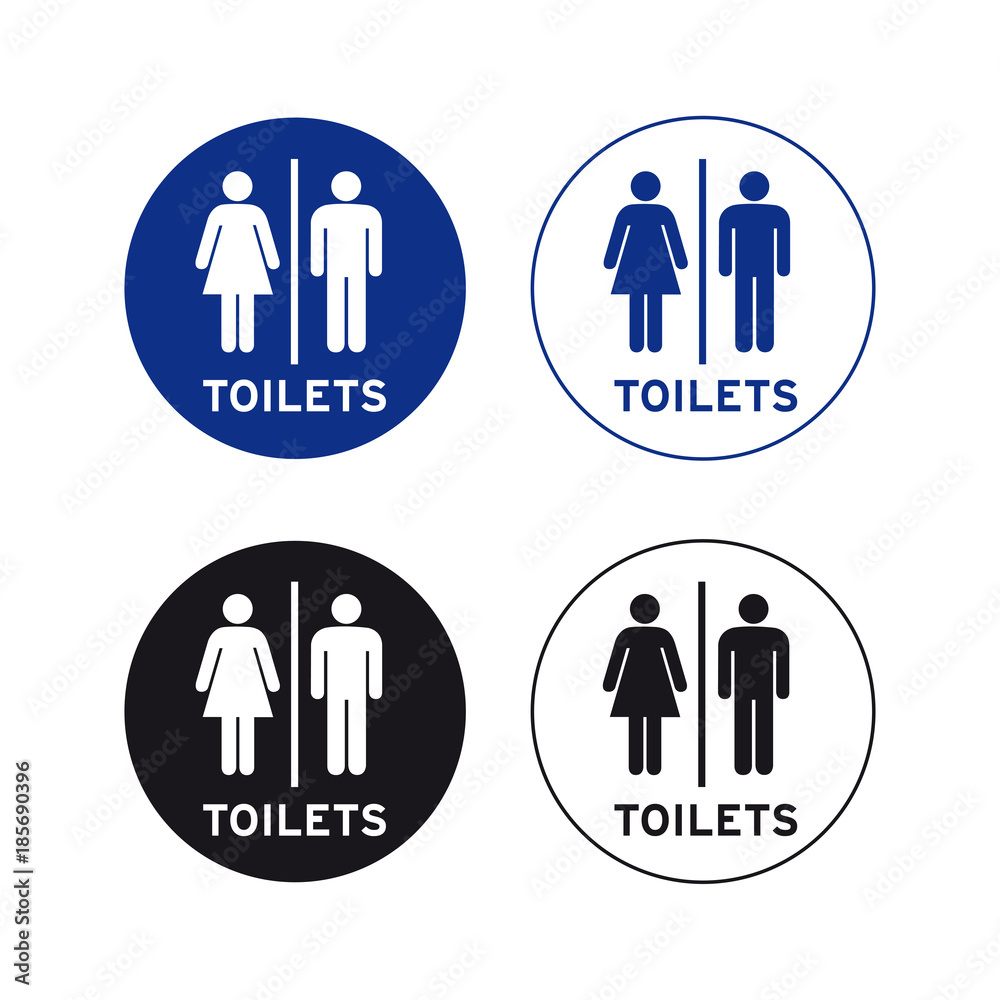 Toilet restroom wc bathroom men women sign set Stock Vector | Adobe Stock, image size:1000x1000