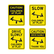 Caution Children Kids At Play Sign Set