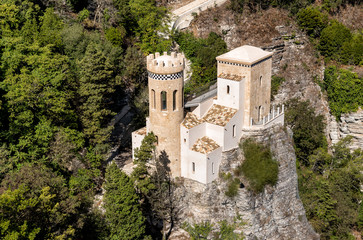 Wall Mural - View of little castle Torretta Pepoli in Erice, province of Trapani in Sicily, Italy