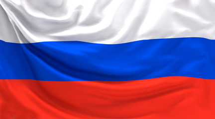 Russia russian flag banner 3d rendering