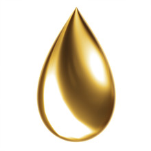 Gold Water Drop Sculptures, Include Clipping Path For Remove Background.
