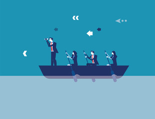 Wall Mural - Business leadership and teamwork. Concept business vector illustration. Flat design style.