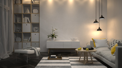 Wall Mural - Interior modern design room 3D illustration