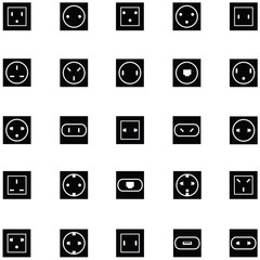 Wall Mural - socket icon set